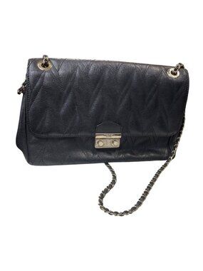 Nina Ricci Collection wms vintage black leather shoulder handbag SKU 10-964